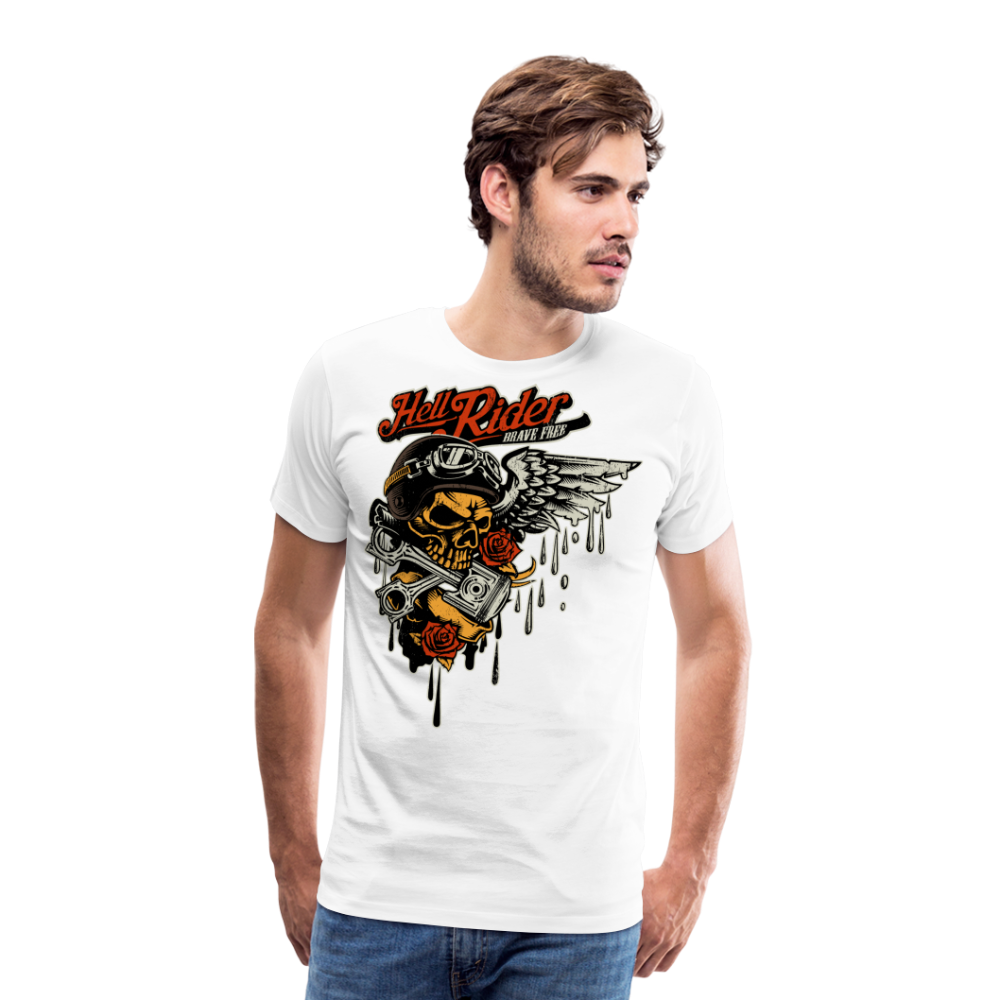 Hell Rider Motorrad Biker Premium T-Shirt Herren - Weiß
