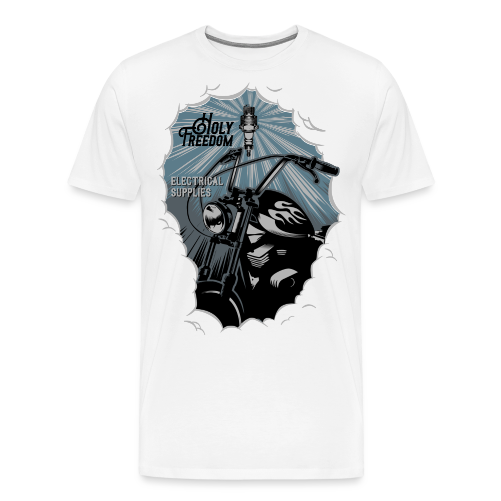 Holy Freedom Motorrad Biker Premium T-Shirt Herren - Weiß