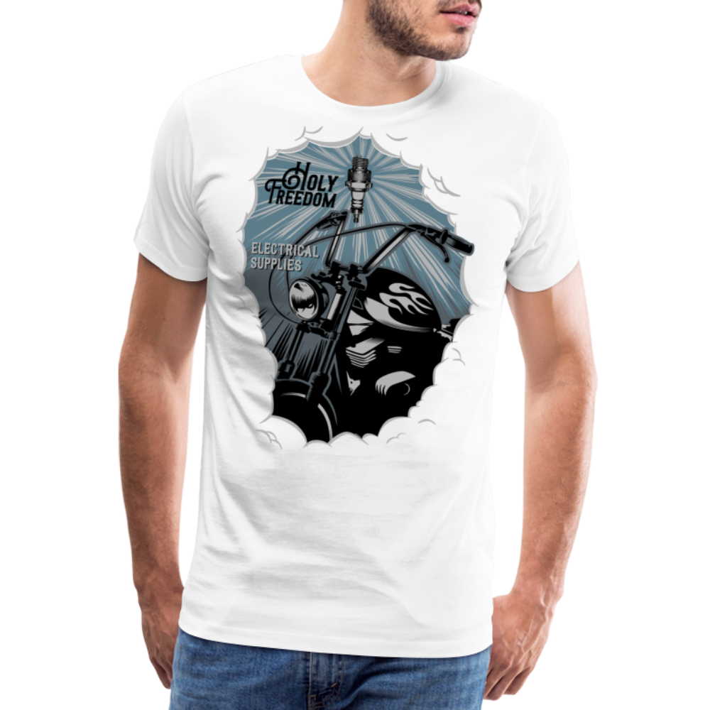 Holy Freedom Motorrad Biker Premium T-Shirt Herren - Weiß