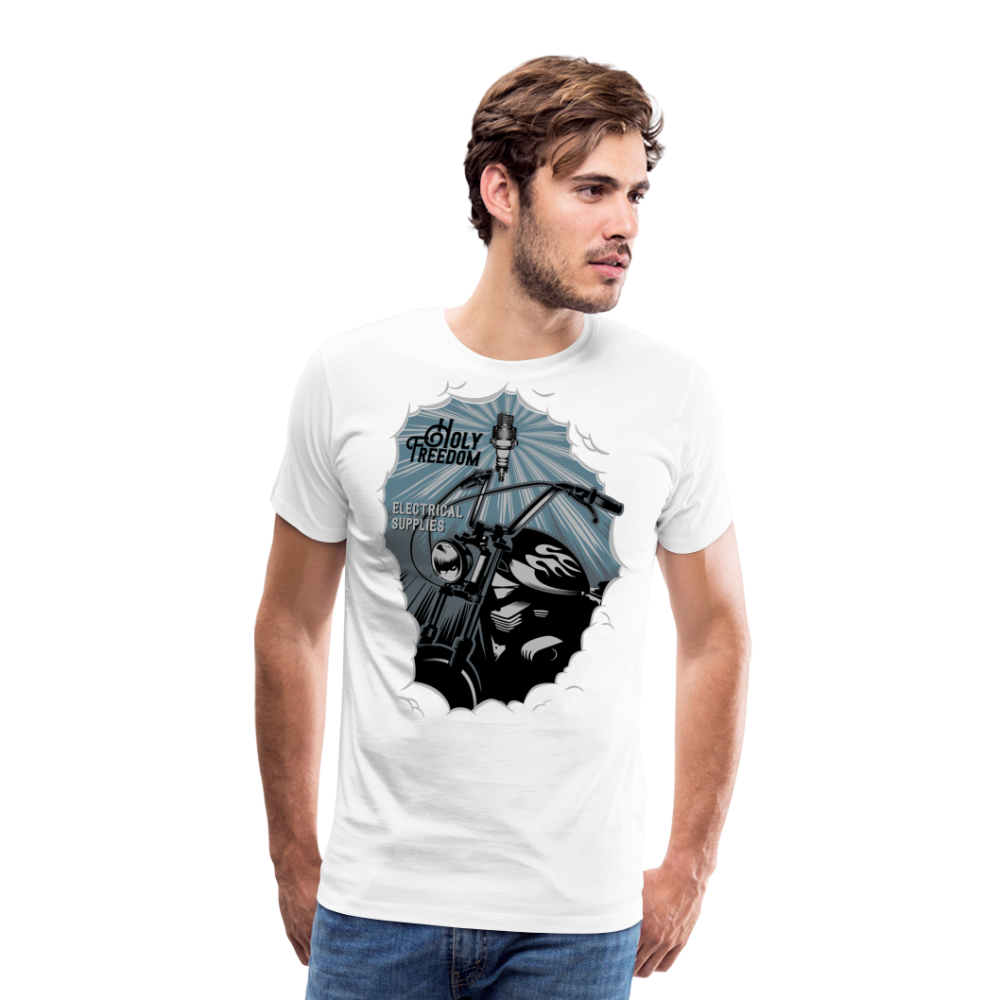 Holy Freedom Motorrad Biker Premium T-Shirt Herren - Weiß