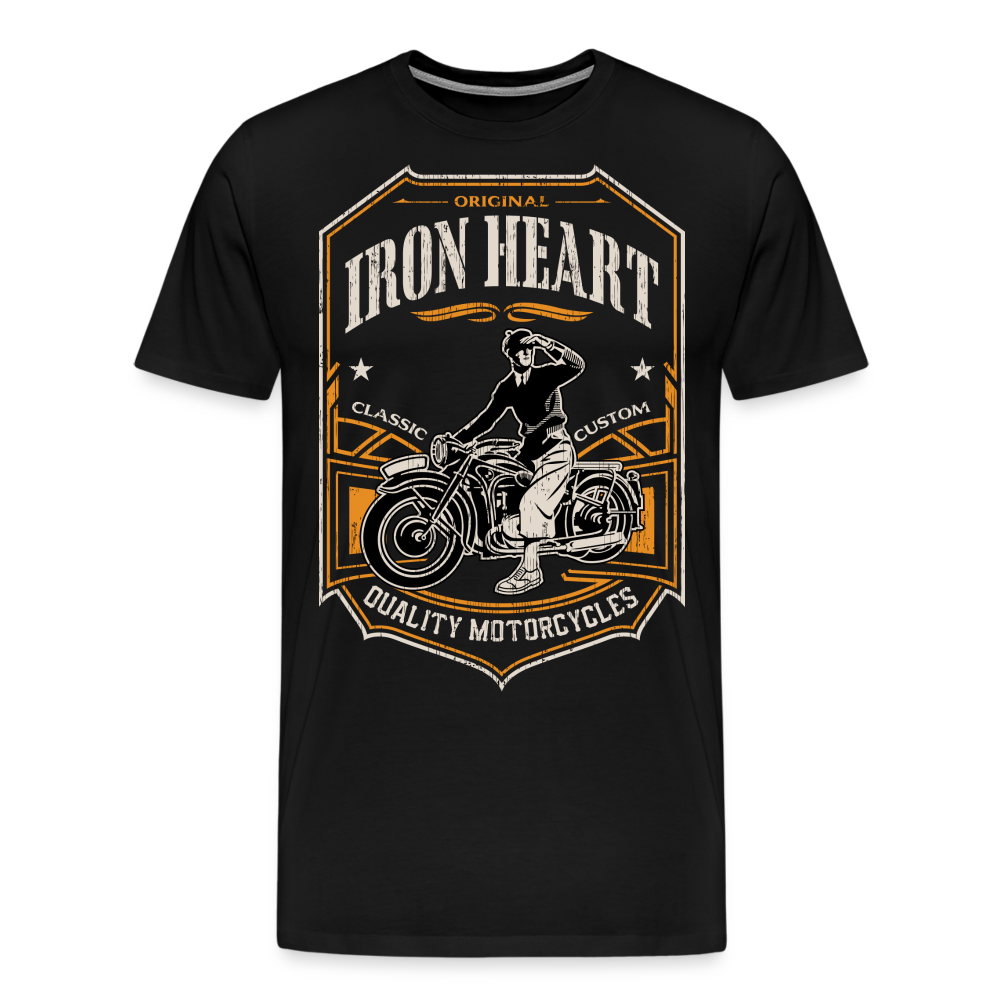 Iron Heart Motorrad Biker Premium T-Shirt Herren - Schwarz