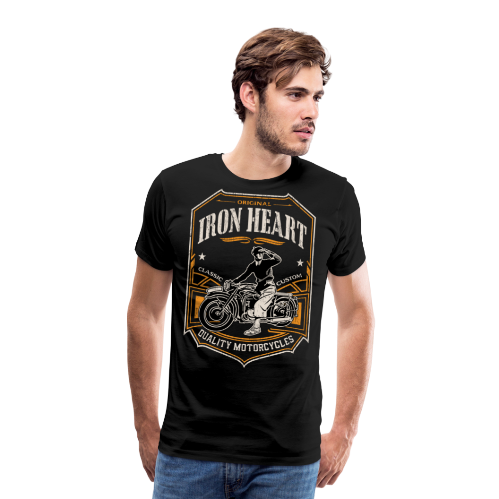 Iron Heart Motorrad Biker Premium T-Shirt Herren - Schwarz