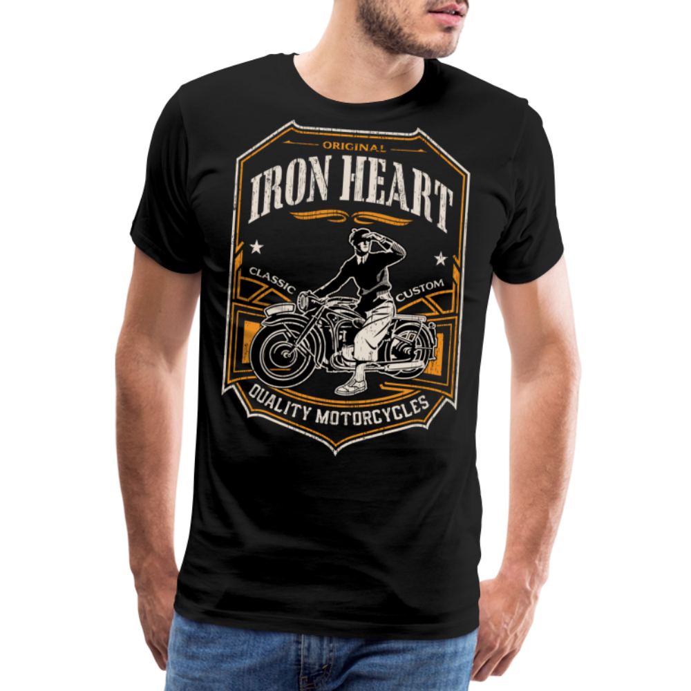 Iron Heart Motorrad Biker Premium T-Shirt Herren - Schwarz