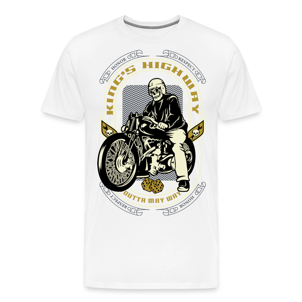 Kings Highway Motorrad Biker Premium T-Shirt Herren - Weiß