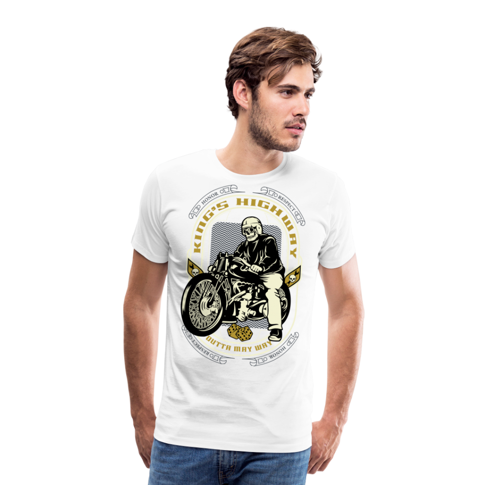 Kings Highway Motorrad Biker Premium T-Shirt Herren - Weiß
