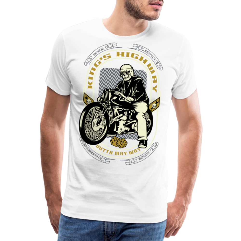 Kings Highway Motorrad Biker Premium T-Shirt Herren - Weiß