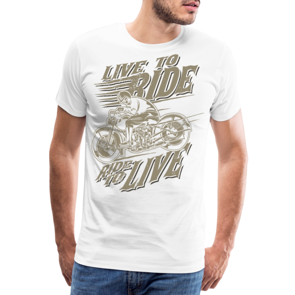 Live to Ride Motorrad Biker Premium T-Shirt Herren - Weiß
