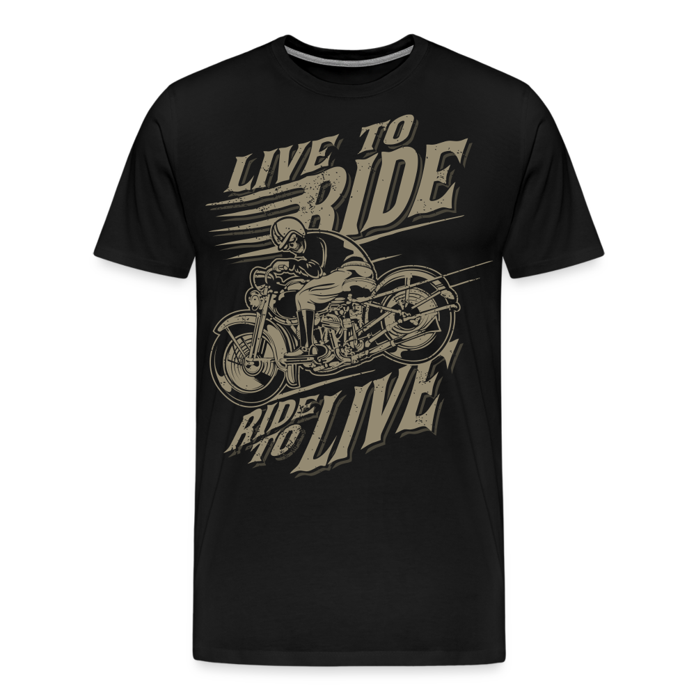 Live to Ride Motorrad Biker Premium T-Shirt Herren - Schwarz