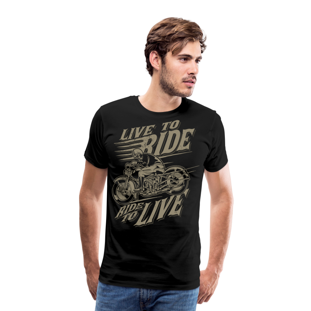 Live to Ride Motorrad Biker Premium T-Shirt Herren - Schwarz