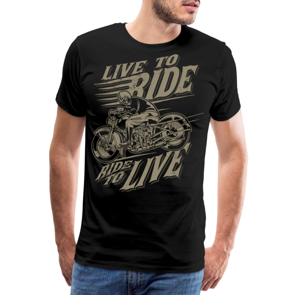 Live to Ride Motorrad Biker Premium T-Shirt Herren - Schwarz