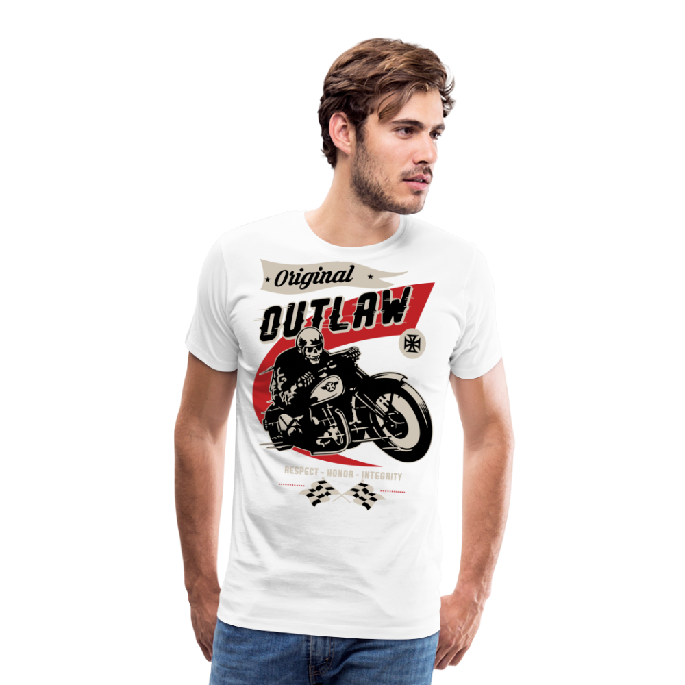 Original Outlaw Motorrad Biker Premium T-Shirt Herren - Weiß