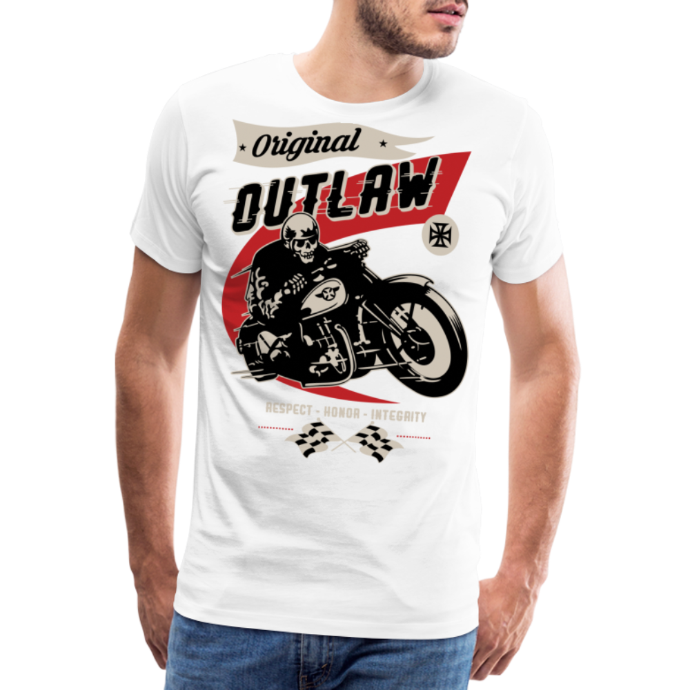 Original Outlaw Motorrad Biker Premium T-Shirt Herren - Weiß