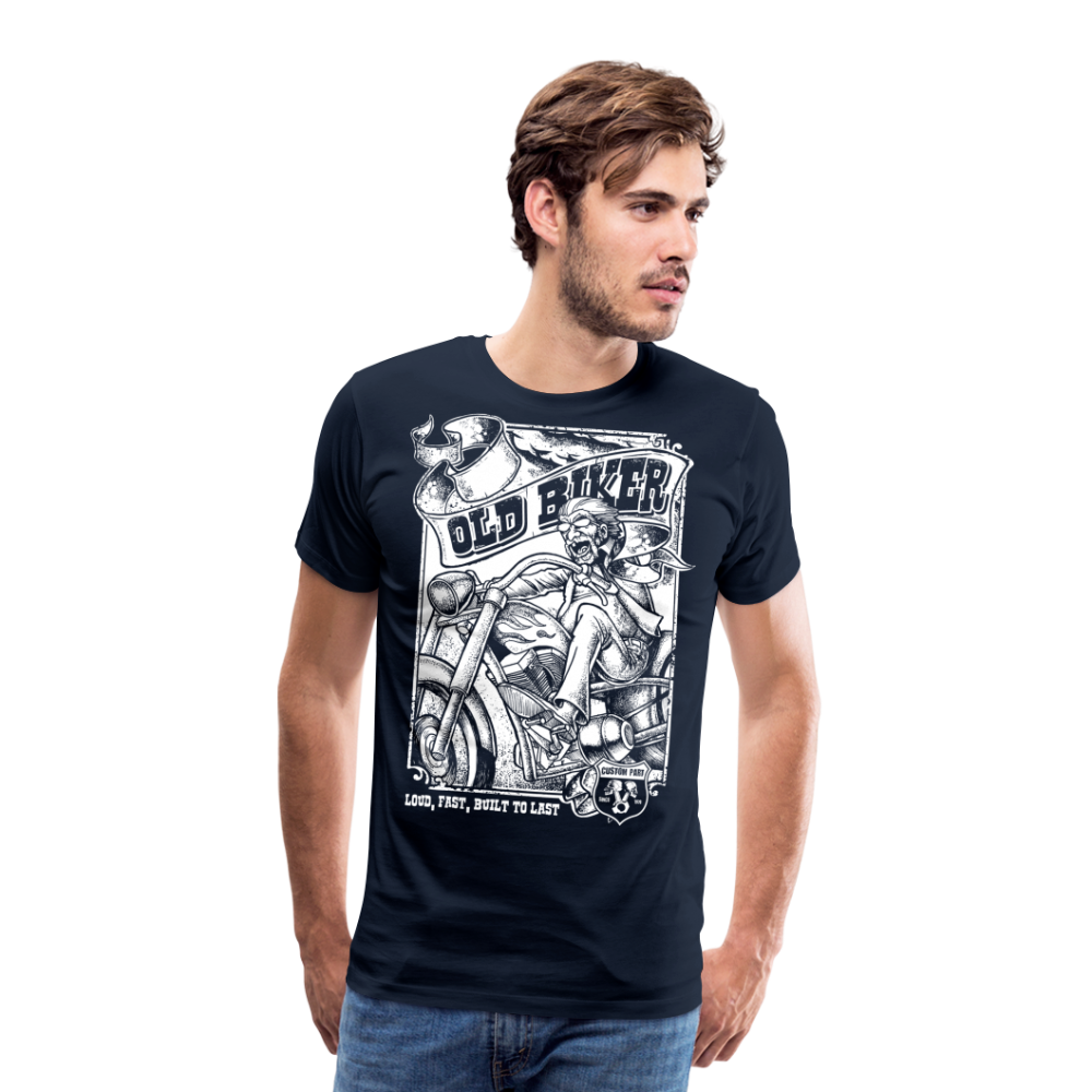 Old Biker Motorrad Biker Premium T-Shirt Herren - Navy