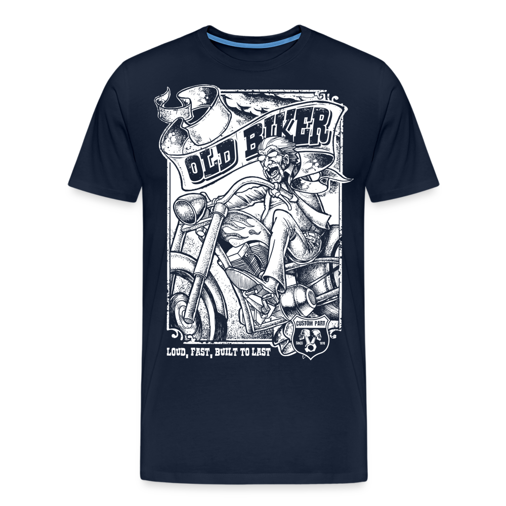 Old Biker Motorrad Biker Premium T-Shirt Herren - Navy