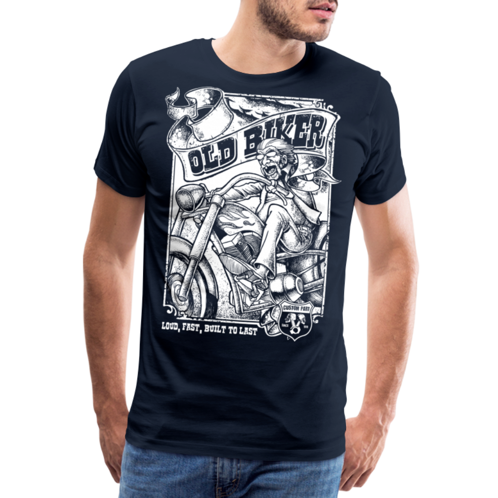 Old Biker Motorrad Biker Premium T-Shirt Herren - Navy