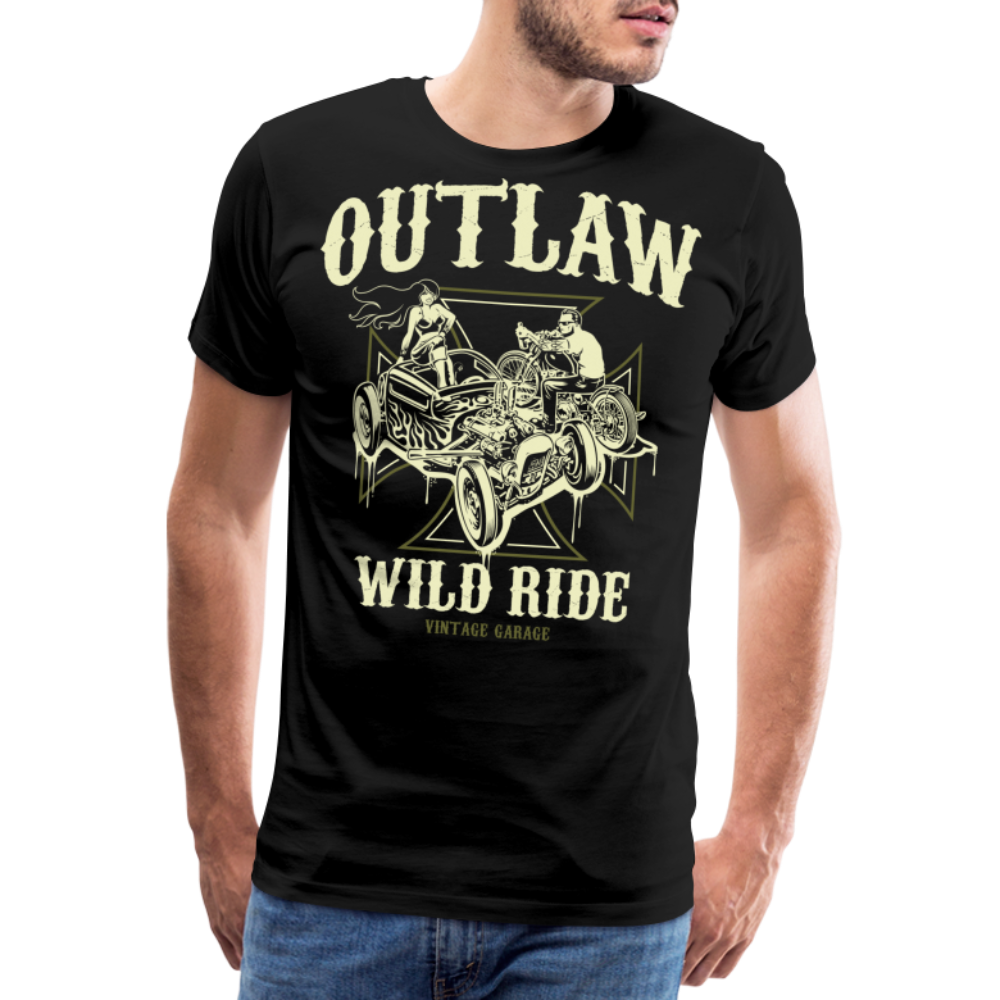 Outlaw Wild Ride Motorrad Biker Premium T-Shirt Herren - Schwarz