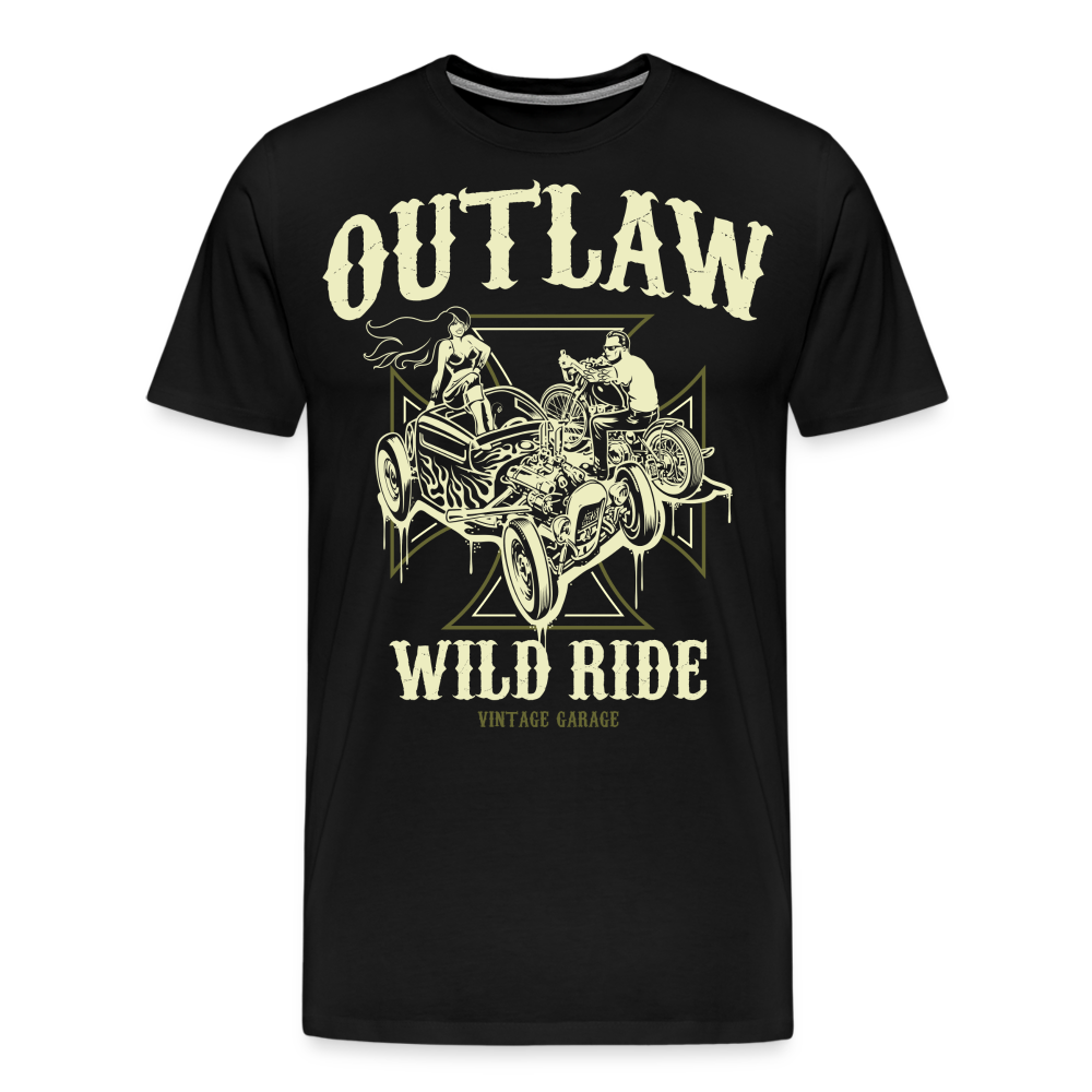 Outlaw Wild Ride Motorrad Biker Premium T-Shirt Herren - Schwarz