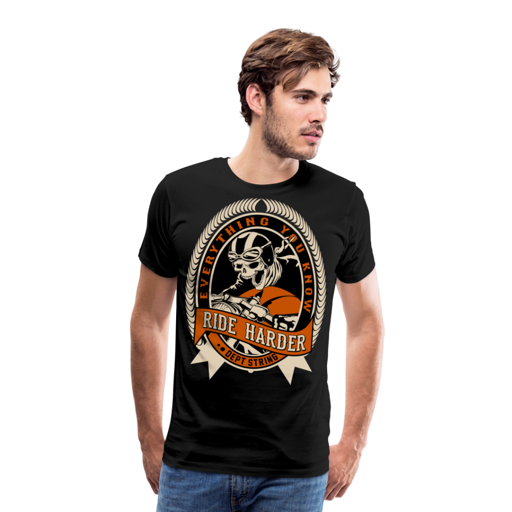 Ride harder Motorrad Biker Premium T-Shirt Herren - Schwarz