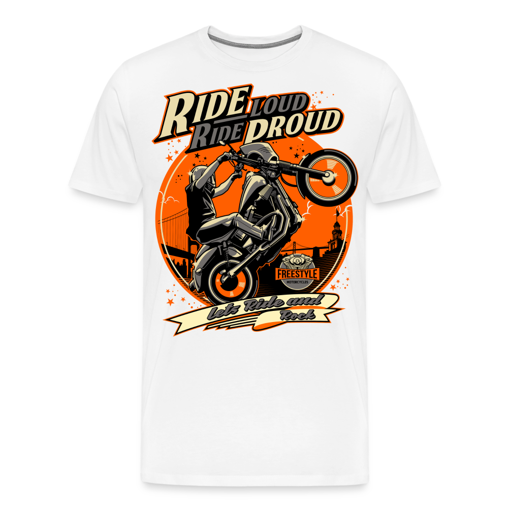 Ride Loud Motorrad Biker Premium T-Shirt Herren - Weiß