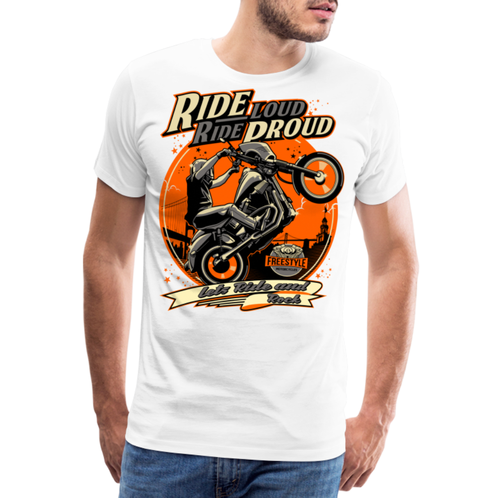 Ride Loud Motorrad Biker Premium T-Shirt Herren - Weiß