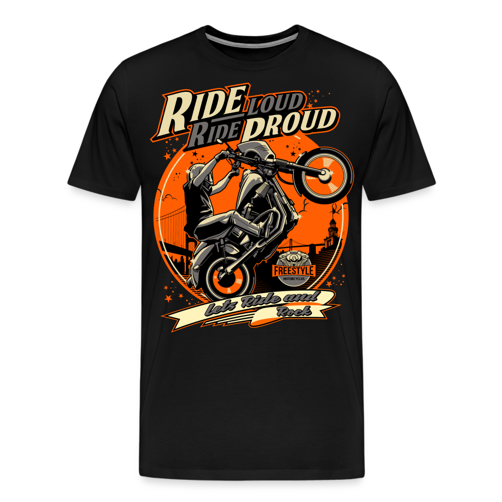 Ride Loud Motorrad Biker Premium T-Shirt Herren - Schwarz