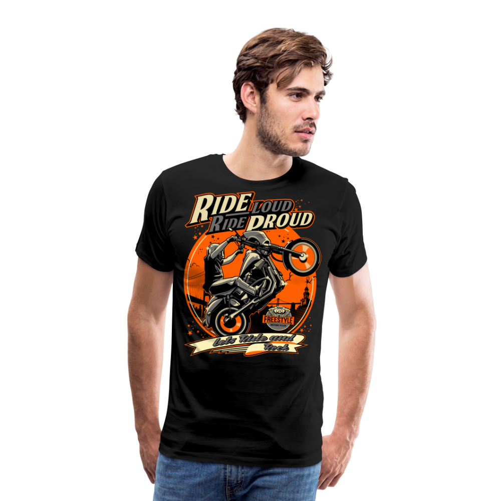 Ride Loud Motorrad Biker Premium T-Shirt Herren - Schwarz