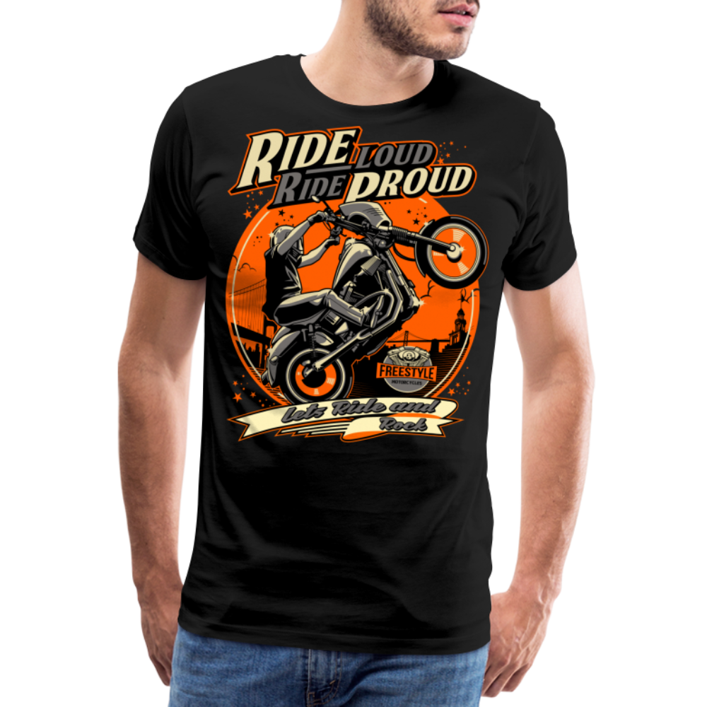 Ride Loud Motorrad Biker Premium T-Shirt Herren - Schwarz