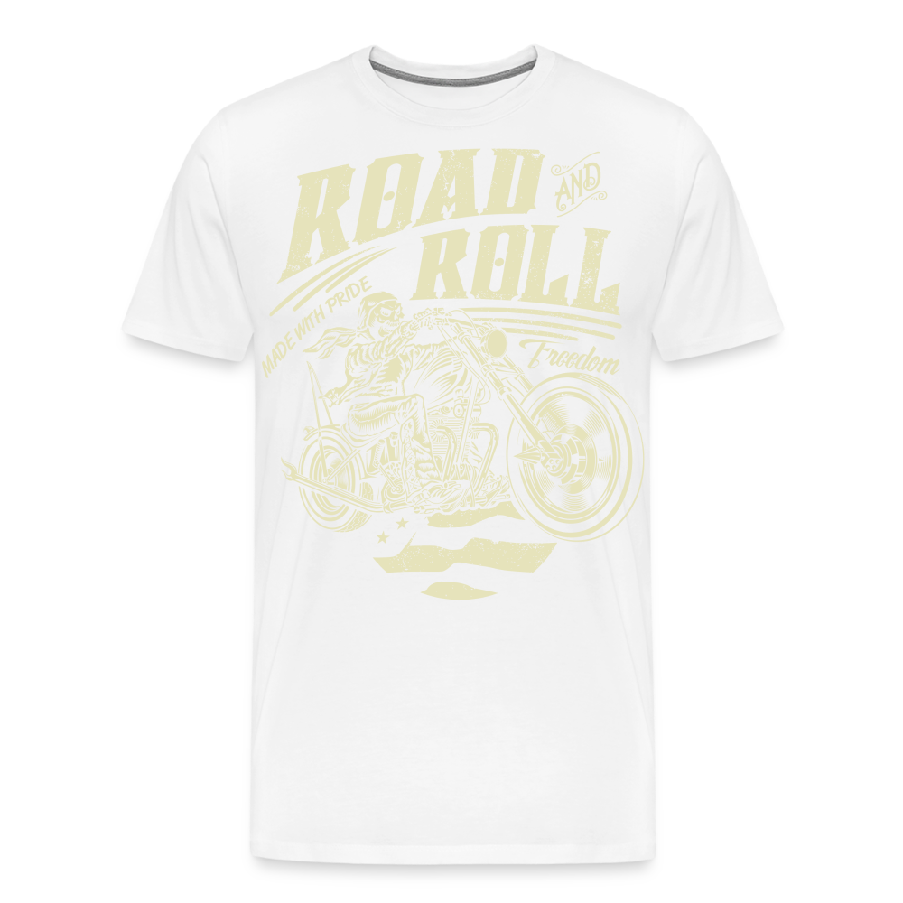 Road Roll Motorrad Biker Premium T-Shirt Herren - Weiß