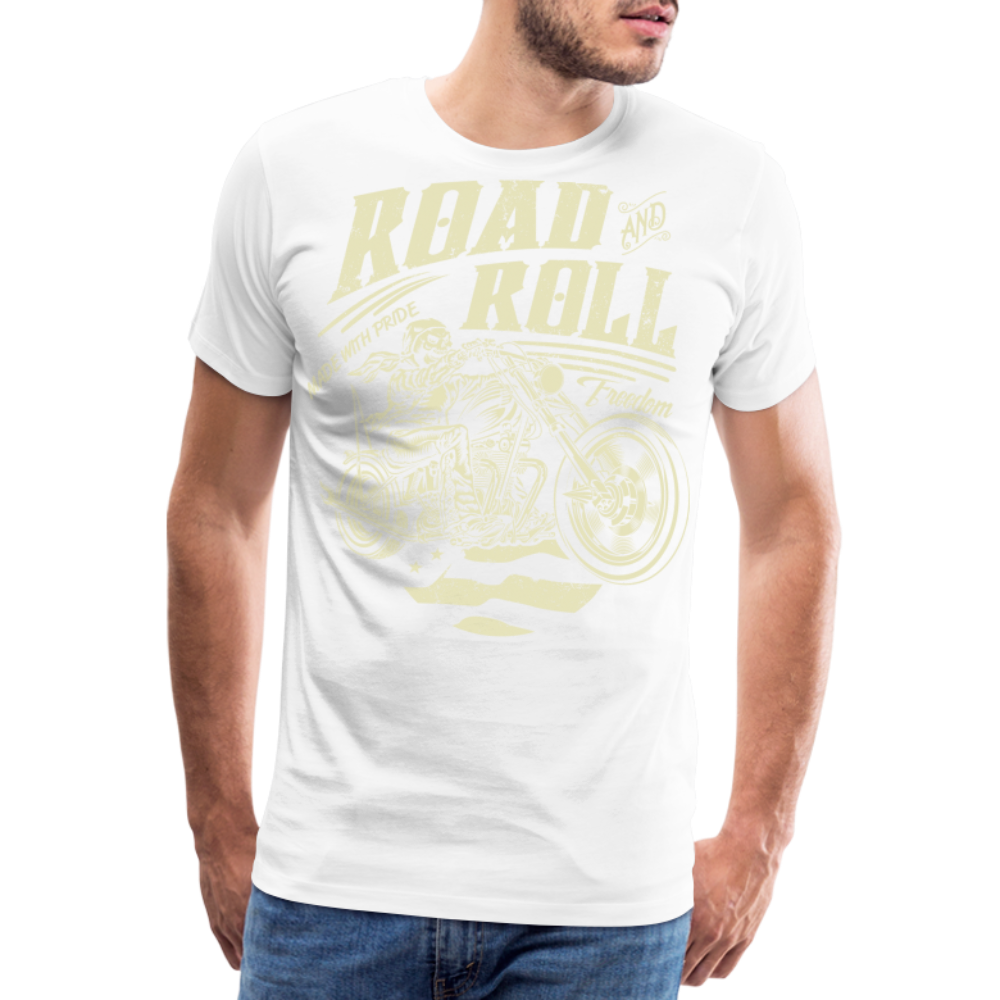 Road Roll Motorrad Biker Premium T-Shirt Herren - Weiß