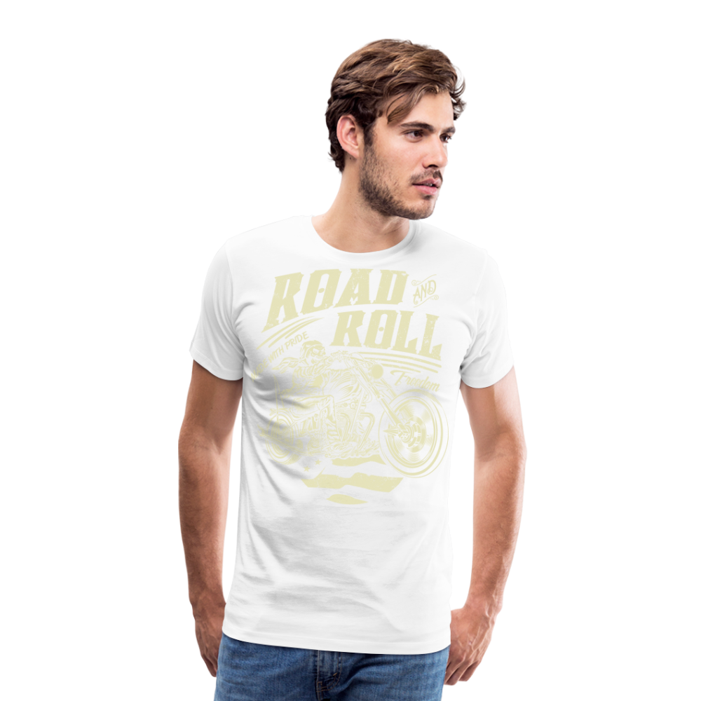 Road Roll Motorrad Biker Premium T-Shirt Herren - Weiß