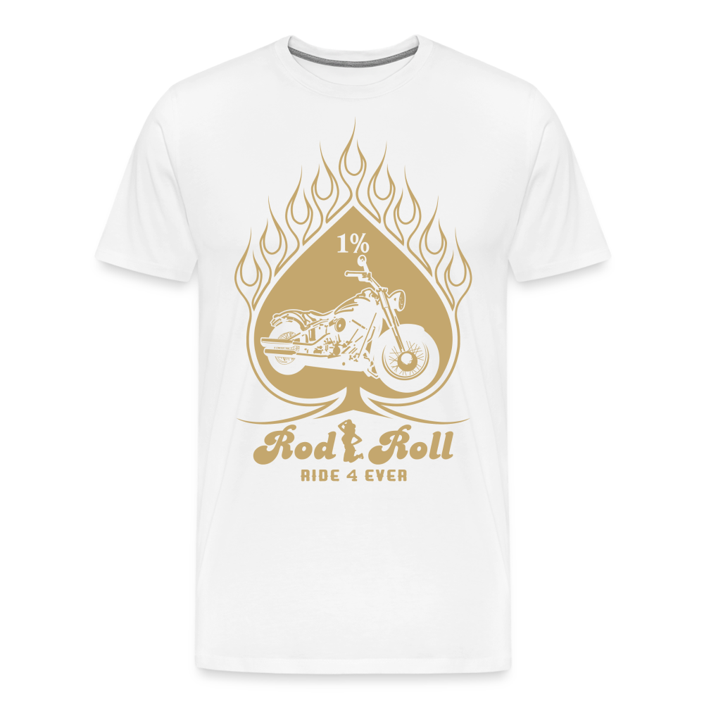 Rod Roll 1% Motorrad Biker Premium T-Shirt Herren - Weiß