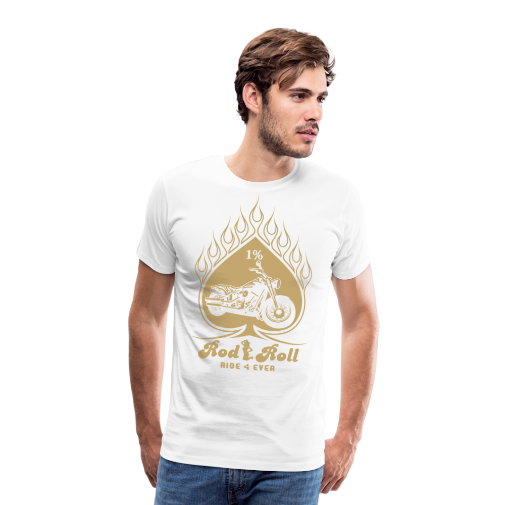 Rod Roll 1% Motorrad Biker Premium T-Shirt Herren - Weiß