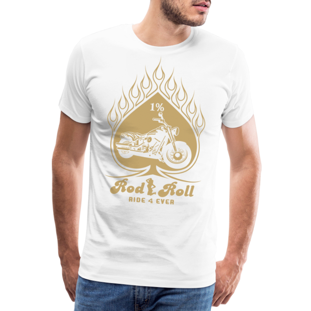 Rod Roll 1% Motorrad Biker Premium T-Shirt Herren - Weiß