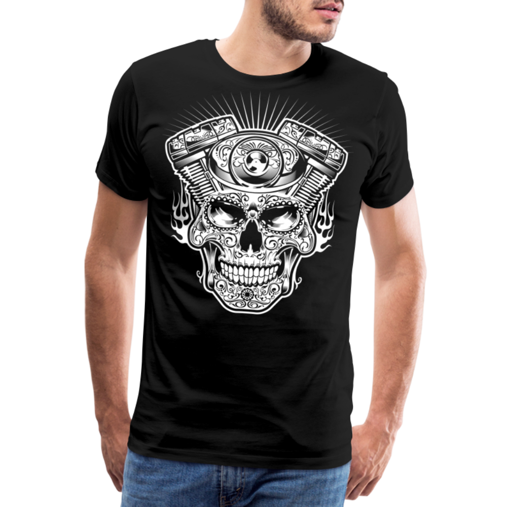 Skullbiker Motorrad Biker Premium T-Shirt Herren - Schwarz
