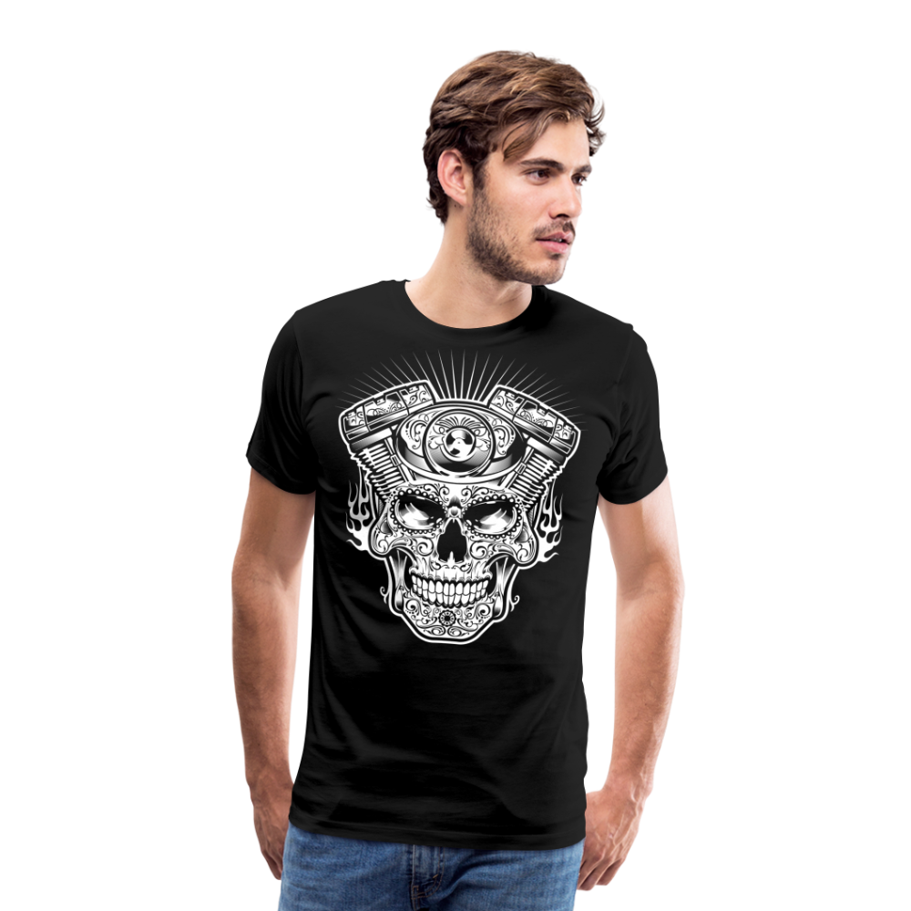 Skullbiker Motorrad Biker Premium T-Shirt Herren - Schwarz