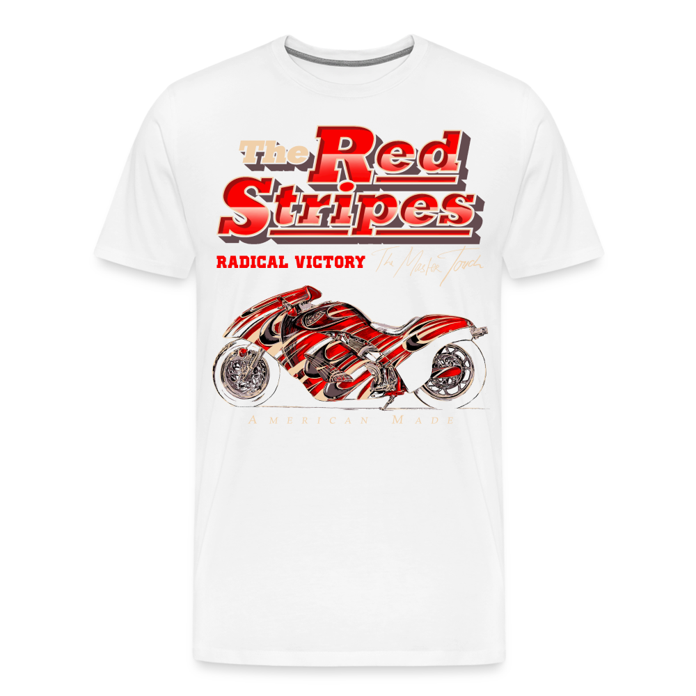 Red Stripes Motorrad Biker Premium T-Shirt Herren - Weiß