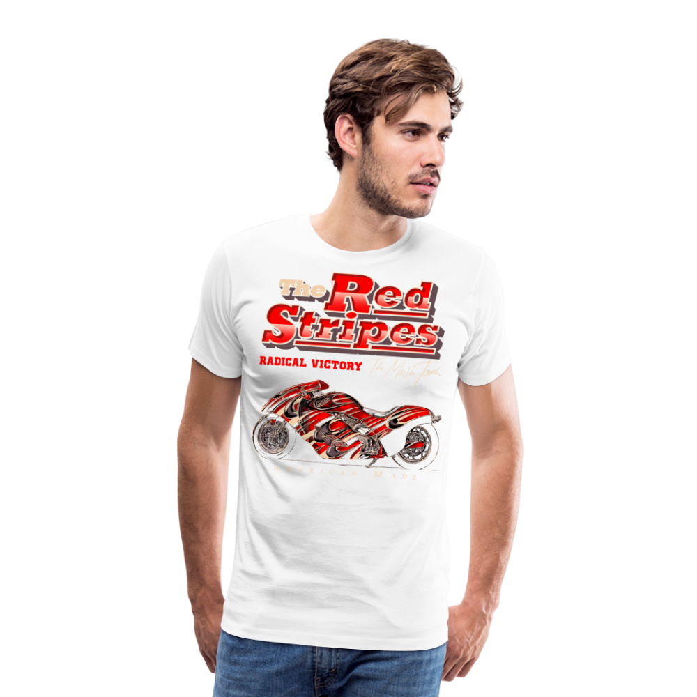Red Stripes Motorrad Biker Premium T-Shirt Herren - Weiß