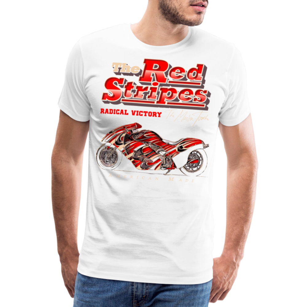 Red Stripes Motorrad Biker Premium T-Shirt Herren - Weiß