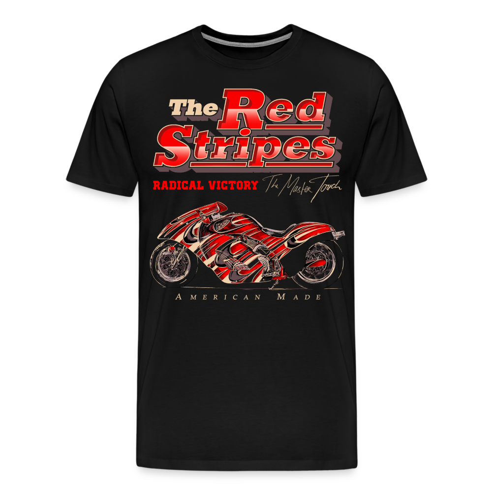 Red Stripes Motorrad Biker Premium T-Shirt Herren - Schwarz