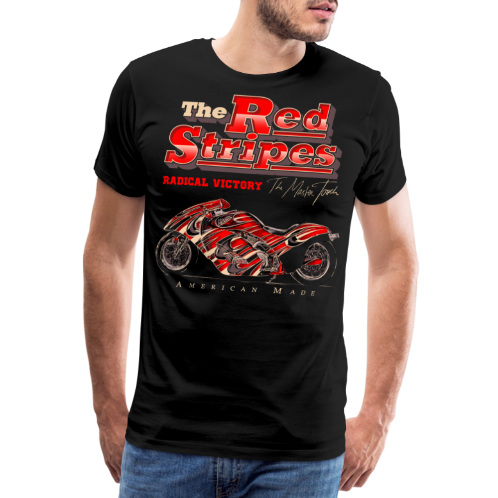 Red Stripes Motorrad Biker Premium T-Shirt Herren - Schwarz