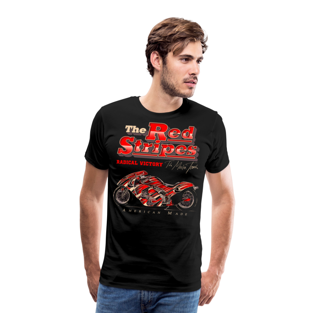 Red Stripes Motorrad Biker Premium T-Shirt Herren - Schwarz