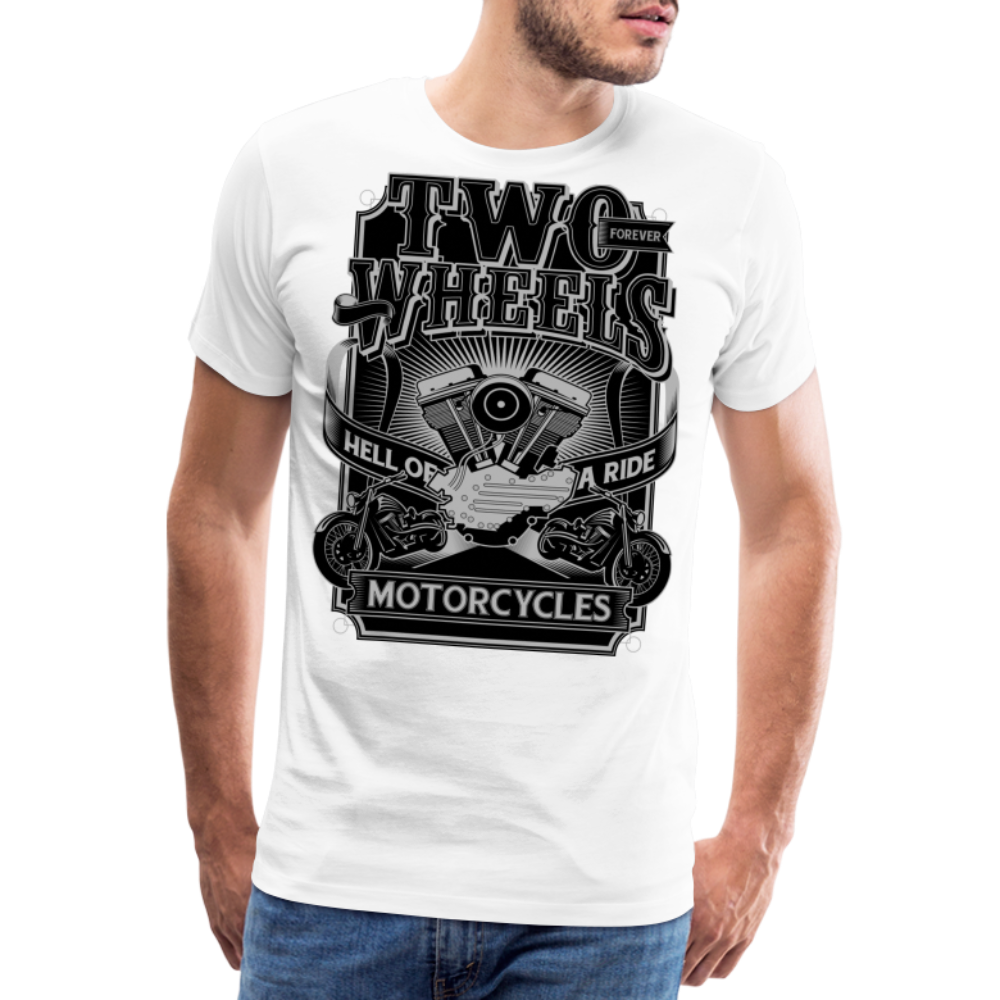 Two Wheels Motorrad Biker Premium T-Shirt Herren - Weiß