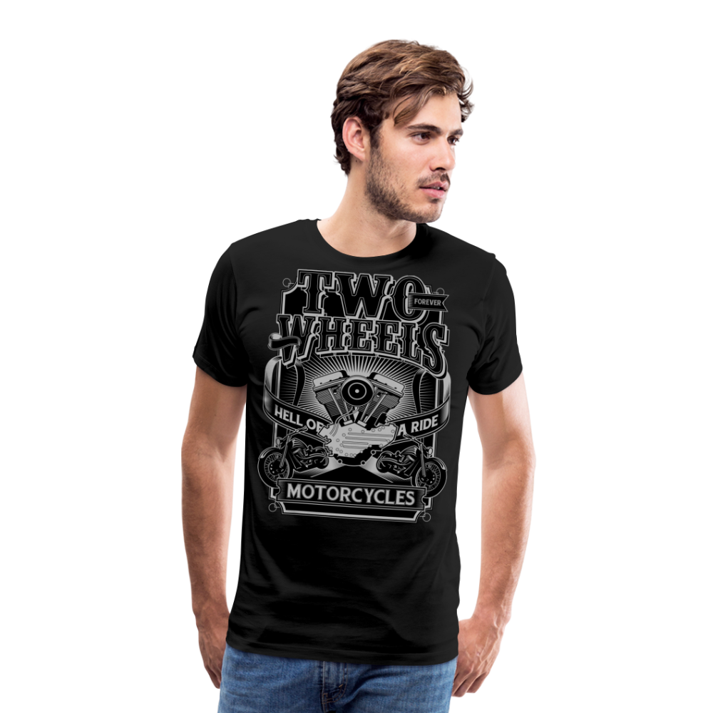 Two Wheels Motorrad Biker Premium T-Shirt Herren - Schwarz
