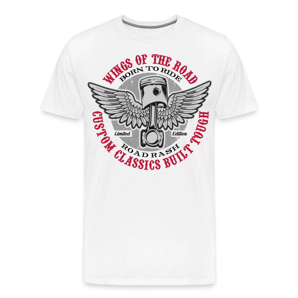 Wings Motorrad Biker Premium T-Shirt Herren - Weiß