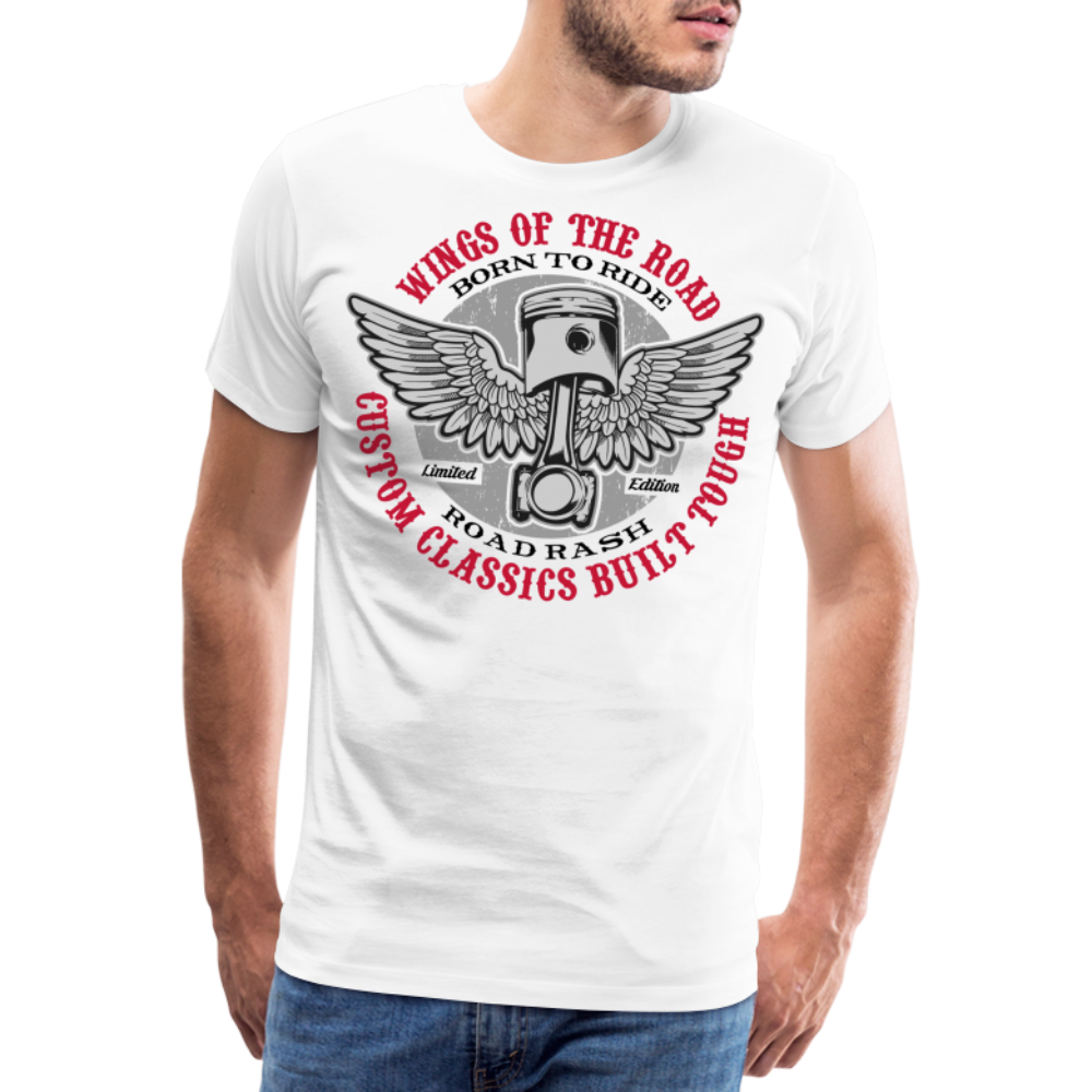 Wings Motorrad Biker Premium T-Shirt Herren - Weiß