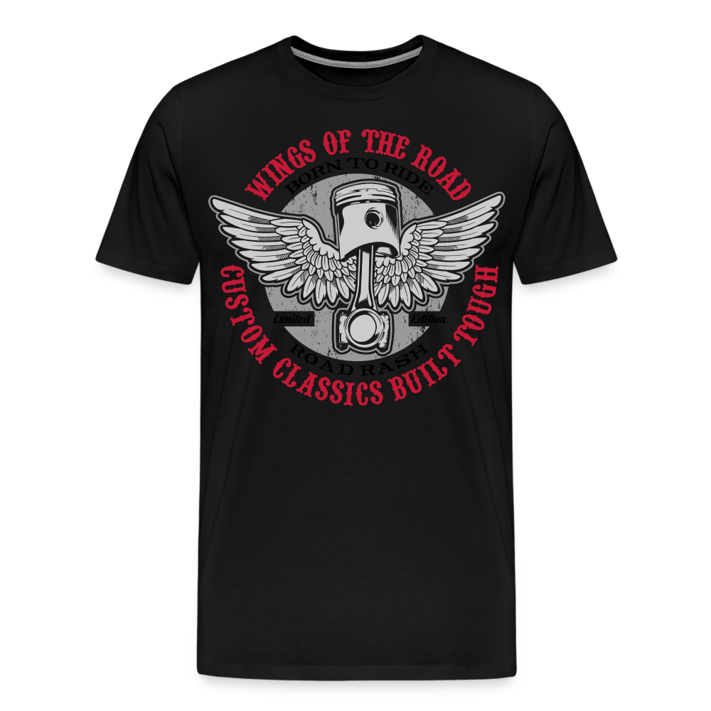 Wings Motorrad Biker Premium T-Shirt Herren - Schwarz