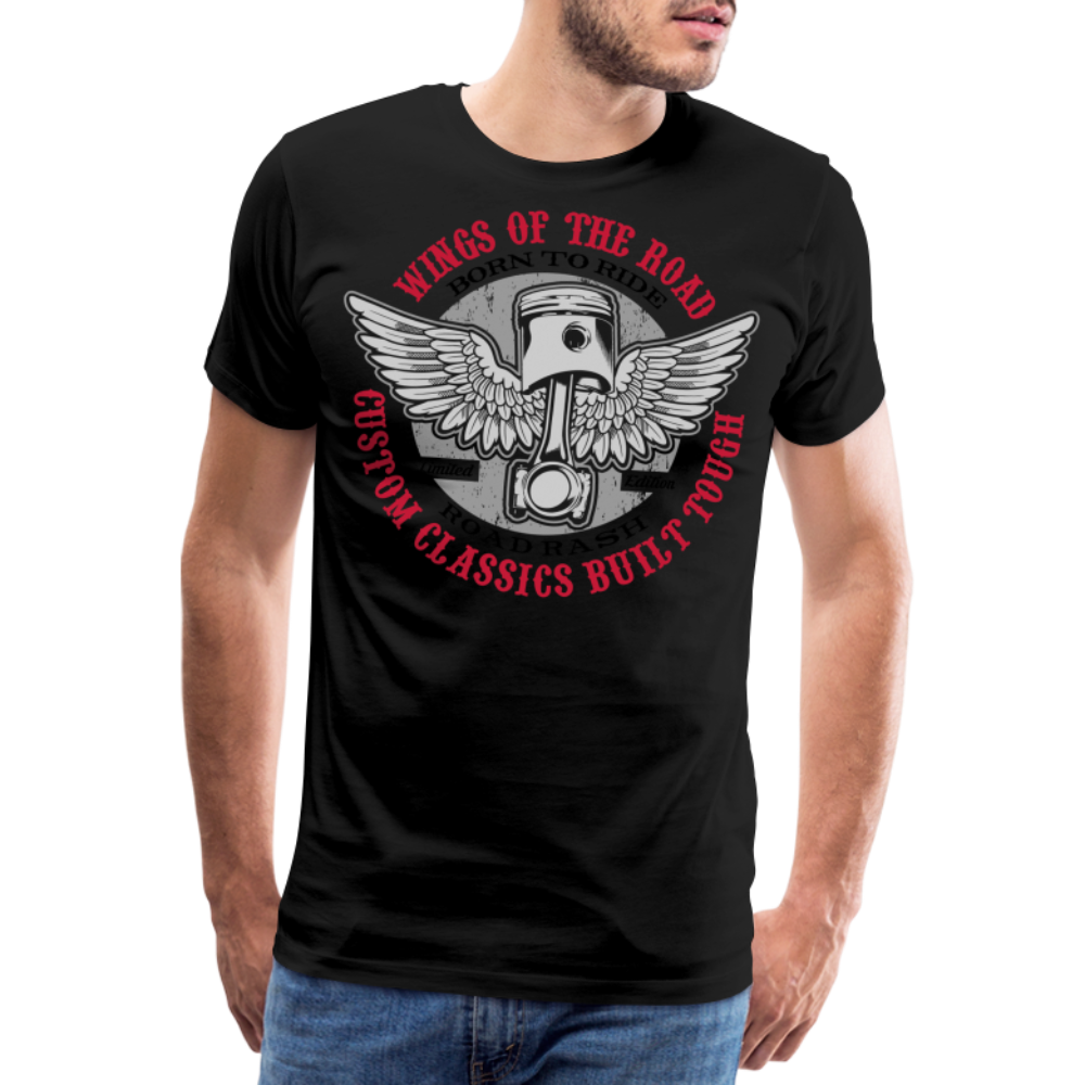 Wings Motorrad Biker Premium T-Shirt Herren - Schwarz