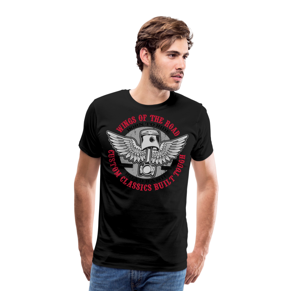 Wings Motorrad Biker Premium T-Shirt Herren - Schwarz