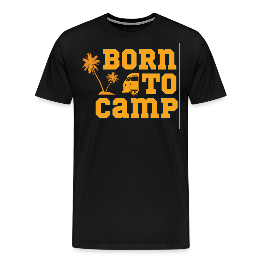 Born to Camp Camping Vanlife Premium T-Shirt Herren - Schwarz