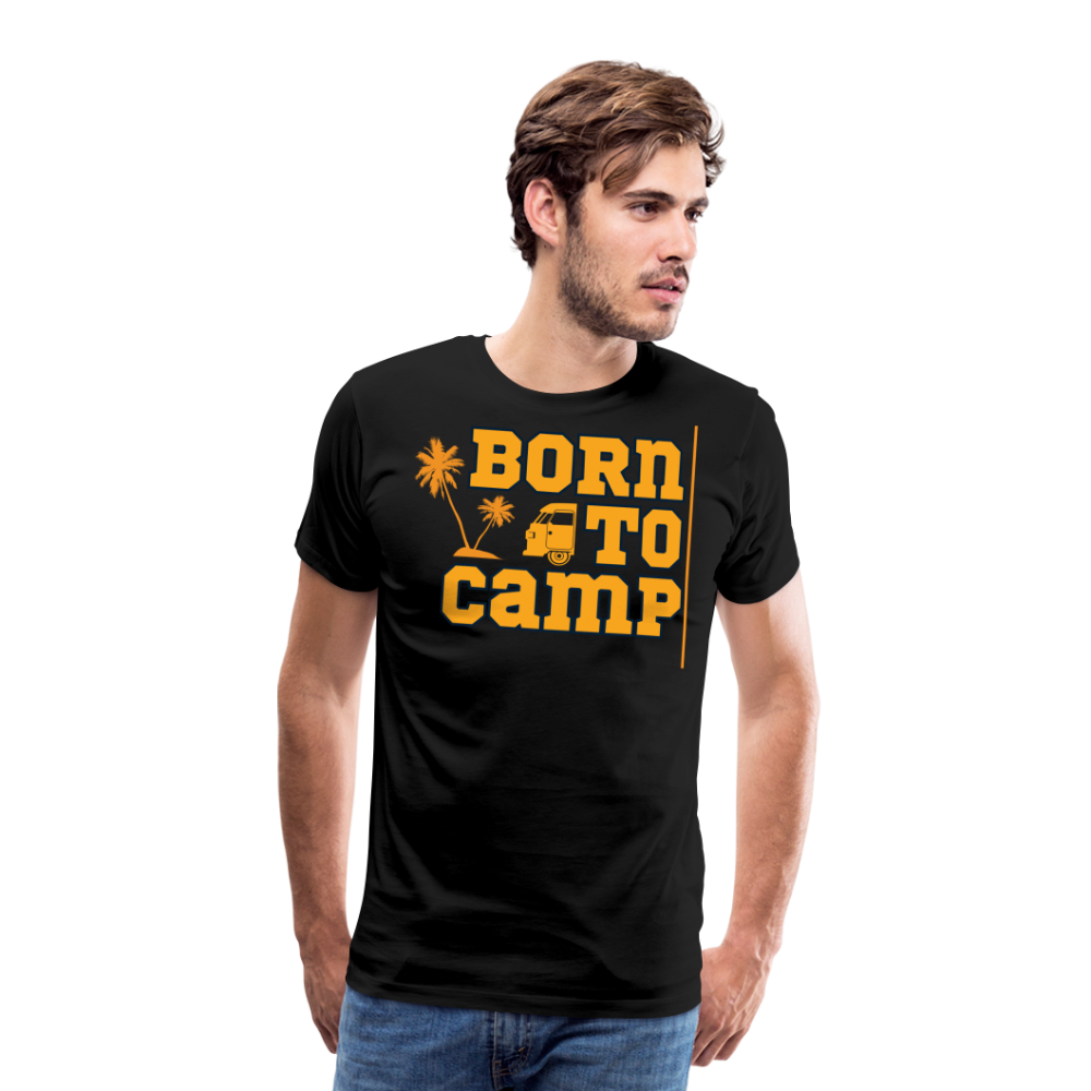 Born to Camp Camping Vanlife Premium T-Shirt Herren - Schwarz
